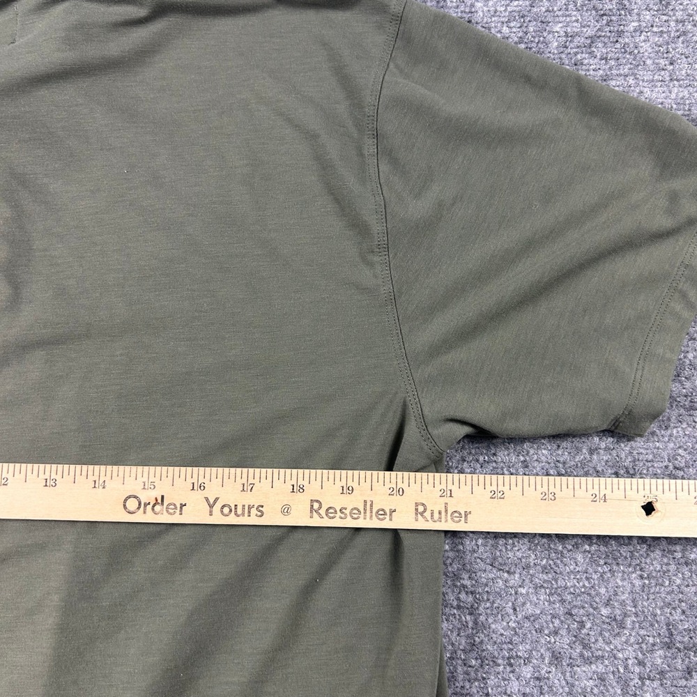 TRUE Linkswear Polo Shirt Mens‎ Large Olive Green Recycled Tencel Golf Top - Picture 7 of 8